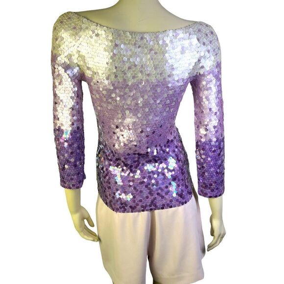 BEAUTIFUL Escada Sweater In Purple Hombre Sequins Pre-Loved Size 34 German Made - Picture 2 of 5